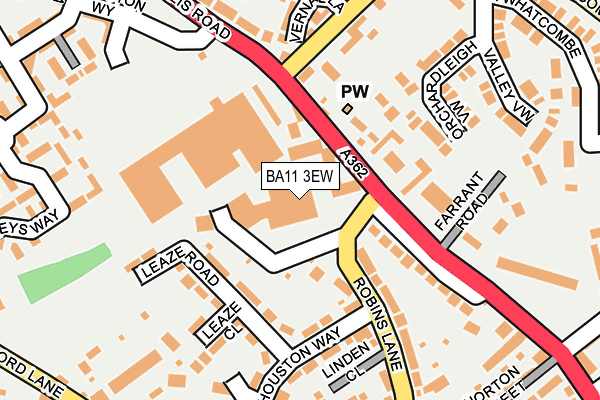 BA11 3EW map - OS OpenMap – Local (Ordnance Survey)