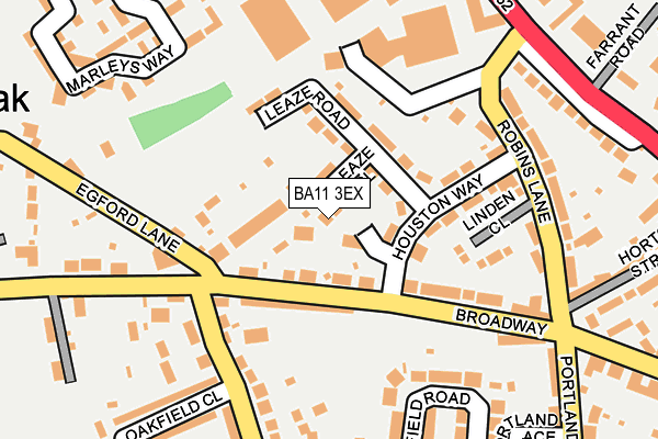 BA11 3EX map - OS OpenMap – Local (Ordnance Survey)