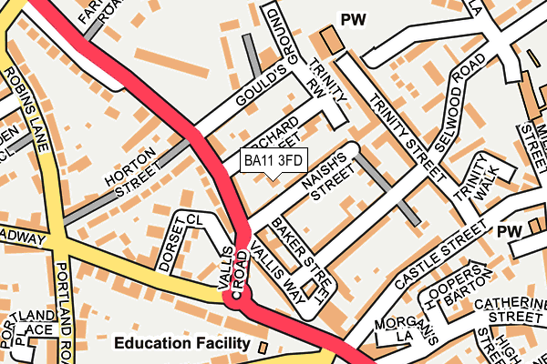 BA11 3FD map - OS OpenMap – Local (Ordnance Survey)