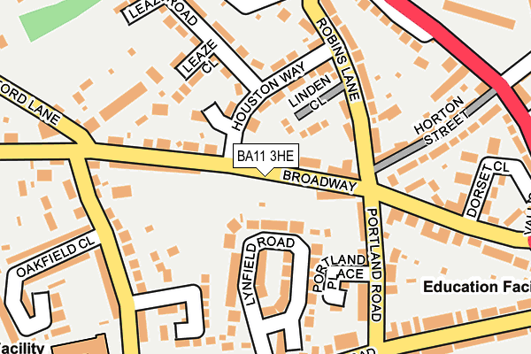 BA11 3HE map - OS OpenMap – Local (Ordnance Survey)