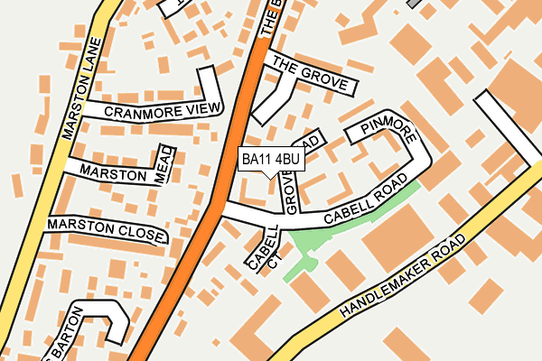 BA11 4BU map - OS OpenMap – Local (Ordnance Survey)