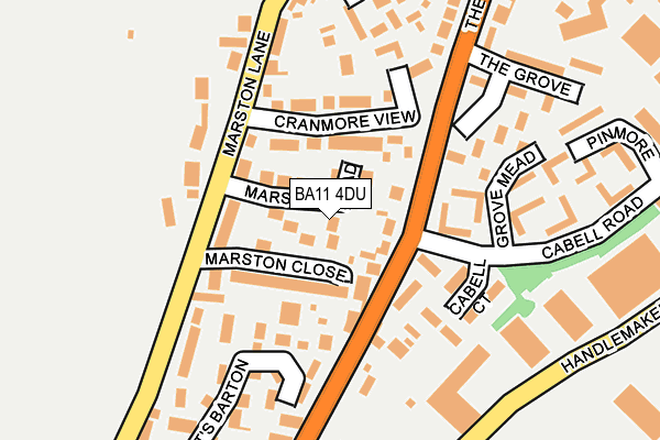 BA11 4DU map - OS OpenMap – Local (Ordnance Survey)