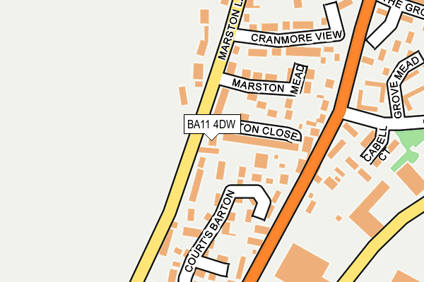 BA11 4DW map - OS OpenMap – Local (Ordnance Survey)