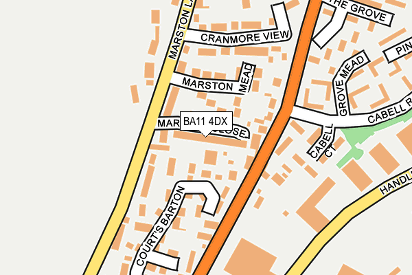 BA11 4DX map - OS OpenMap – Local (Ordnance Survey)