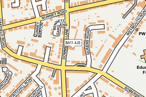 BA11 4JS map - OS OpenMap – Local (Ordnance Survey)