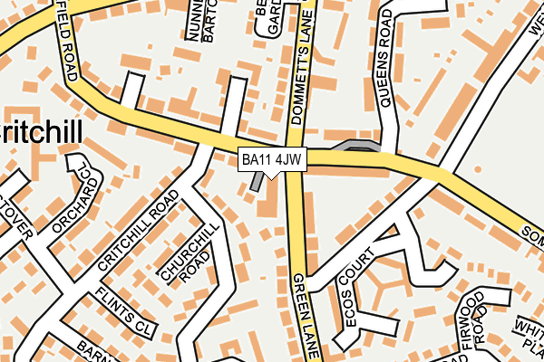 BA11 4JW map - OS OpenMap – Local (Ordnance Survey)