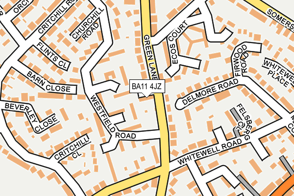 BA11 4JZ map - OS OpenMap – Local (Ordnance Survey)