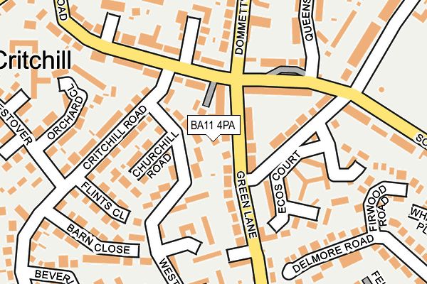 BA11 4PA map - OS OpenMap – Local (Ordnance Survey)