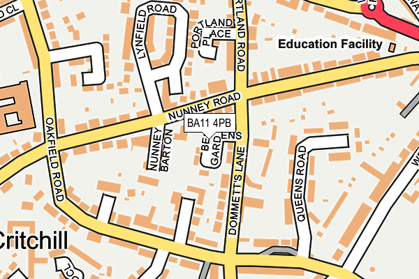 BA11 4PB map - OS OpenMap – Local (Ordnance Survey)