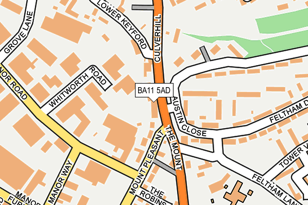 BA11 5AD map - OS OpenMap – Local (Ordnance Survey)