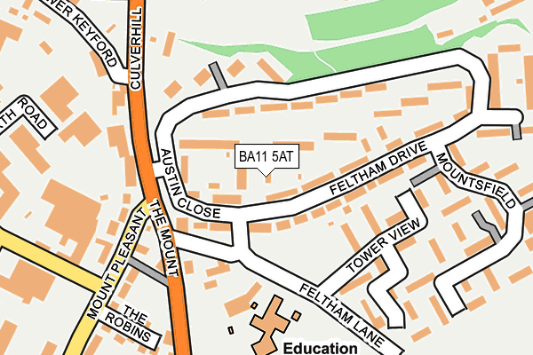 BA11 5AT map - OS OpenMap – Local (Ordnance Survey)