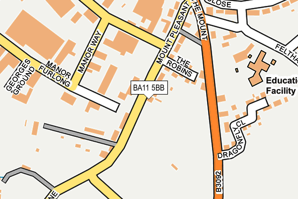 BA11 5BB map - OS OpenMap – Local (Ordnance Survey)