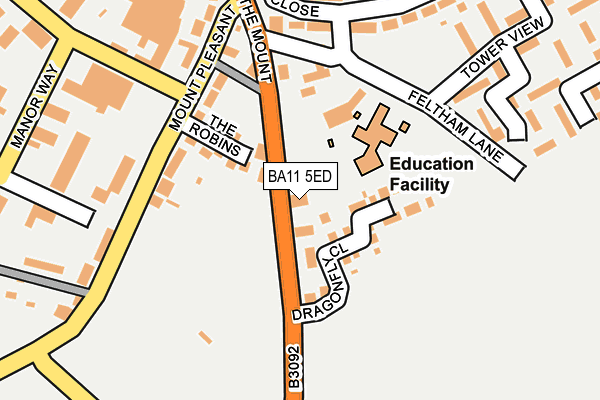 BA11 5ED map - OS OpenMap – Local (Ordnance Survey)