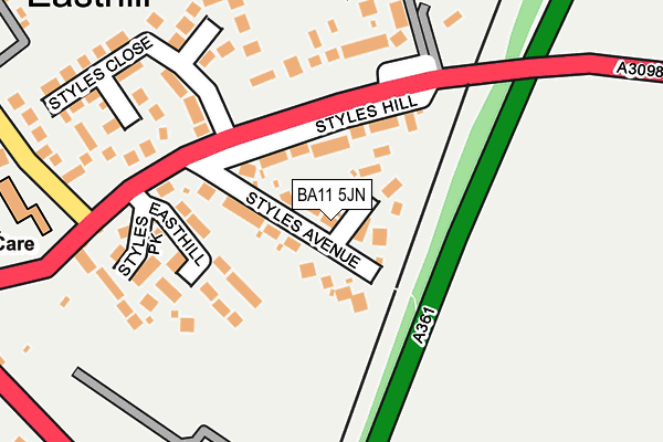 BA11 5JN map - OS OpenMap – Local (Ordnance Survey)