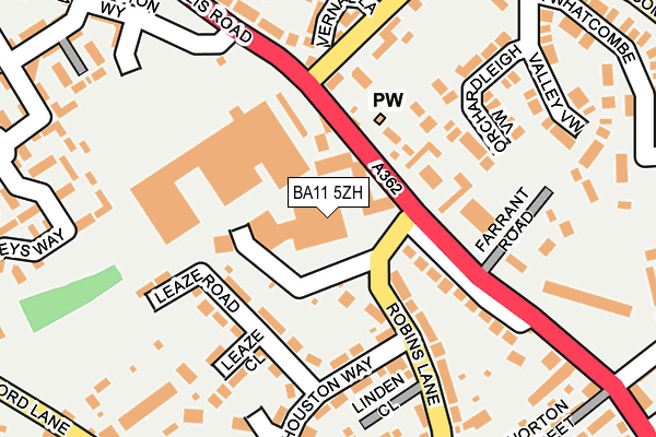 BA11 5ZH map - OS OpenMap – Local (Ordnance Survey)