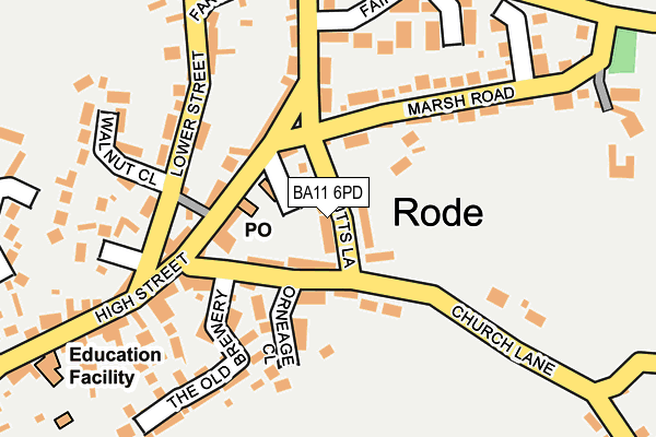 BA11 6PD map - OS OpenMap – Local (Ordnance Survey)