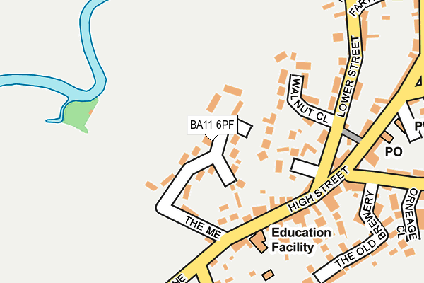 BA11 6PF map - OS OpenMap – Local (Ordnance Survey)