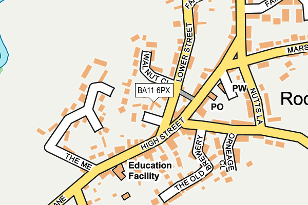 BA11 6PX map - OS OpenMap – Local (Ordnance Survey)