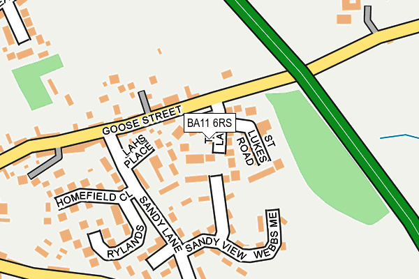 BA11 6RS map - OS OpenMap – Local (Ordnance Survey)