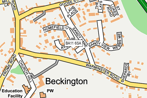 BA11 6SA map - OS OpenMap – Local (Ordnance Survey)