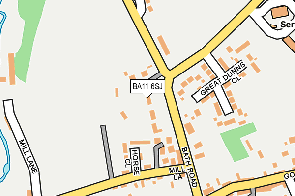 BA11 6SJ map - OS OpenMap – Local (Ordnance Survey)