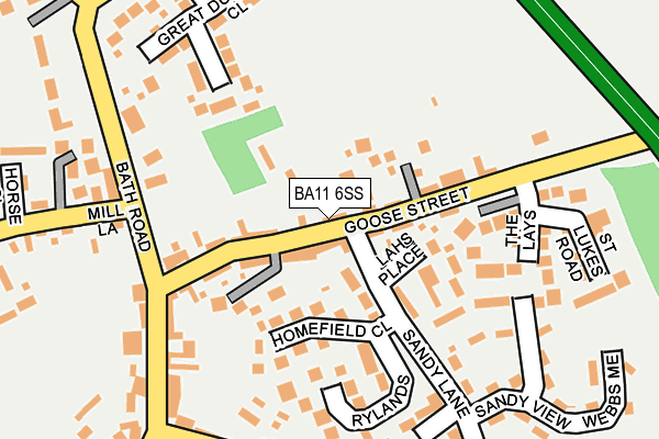 BA11 6SS map - OS OpenMap – Local (Ordnance Survey)