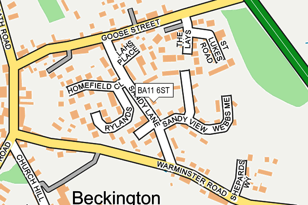BA11 6ST map - OS OpenMap – Local (Ordnance Survey)