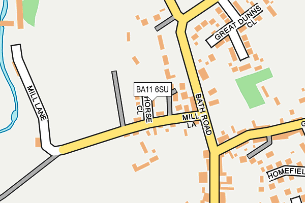 BA11 6SU map - OS OpenMap – Local (Ordnance Survey)