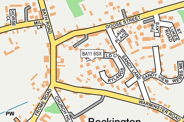 BA11 6SX map - OS OpenMap – Local (Ordnance Survey)
