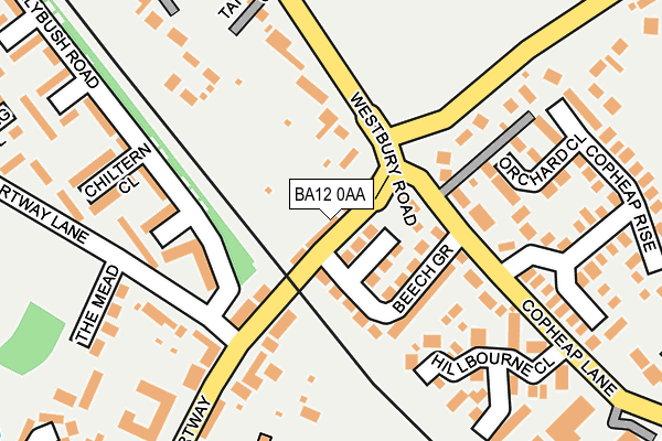 BA12 0AA map - OS OpenMap – Local (Ordnance Survey)