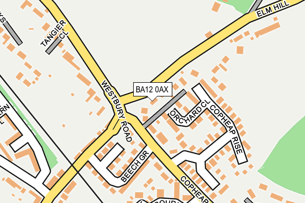 BA12 0AX map - OS OpenMap – Local (Ordnance Survey)