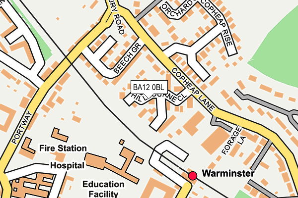 BA12 0BL map - OS OpenMap – Local (Ordnance Survey)