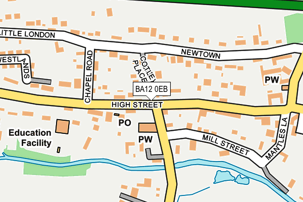 BA12 0EB map - OS OpenMap – Local (Ordnance Survey)