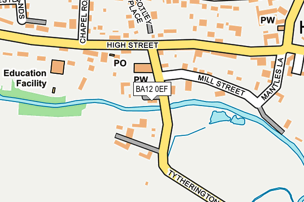 BA12 0EF map - OS OpenMap – Local (Ordnance Survey)