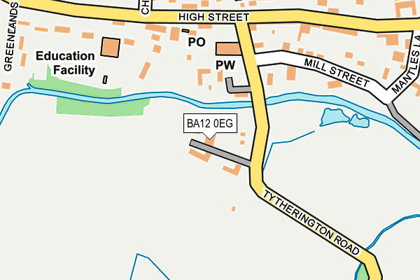 BA12 0EG map - OS OpenMap – Local (Ordnance Survey)