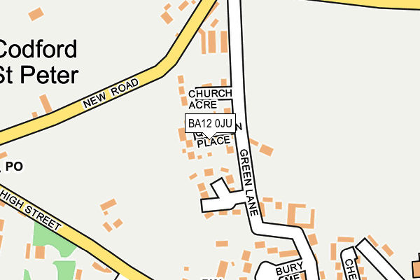 BA12 0JU map - OS OpenMap – Local (Ordnance Survey)