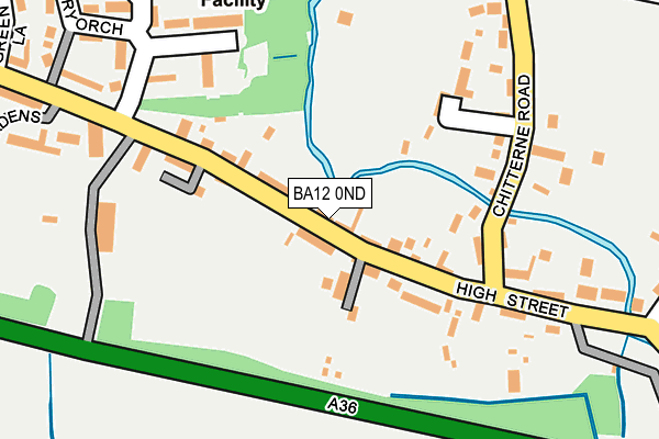 BA12 0ND map - OS OpenMap – Local (Ordnance Survey)