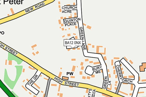 BA12 0NX map - OS OpenMap – Local (Ordnance Survey)