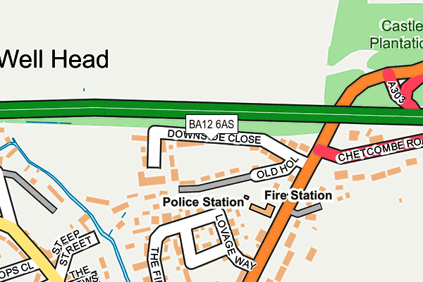 BA12 6AS map - OS OpenMap – Local (Ordnance Survey)