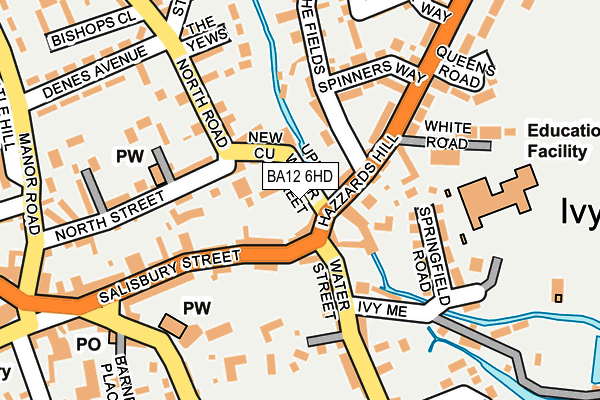 BA12 6HD map - OS OpenMap – Local (Ordnance Survey)