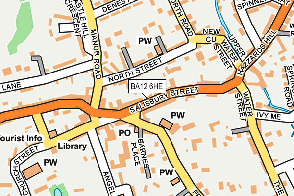BA12 6HE map - OS OpenMap – Local (Ordnance Survey)