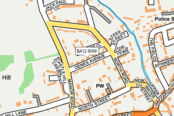 BA12 6HW map - OS OpenMap – Local (Ordnance Survey)