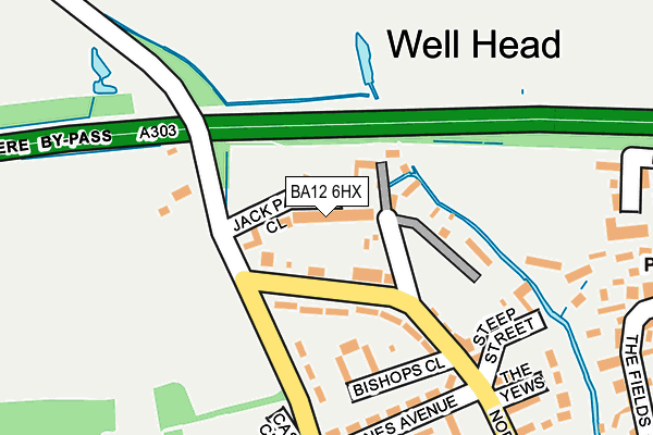 BA12 6HX map - OS OpenMap – Local (Ordnance Survey)