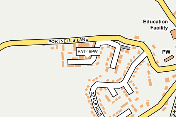 BA12 6PW map - OS OpenMap – Local (Ordnance Survey)