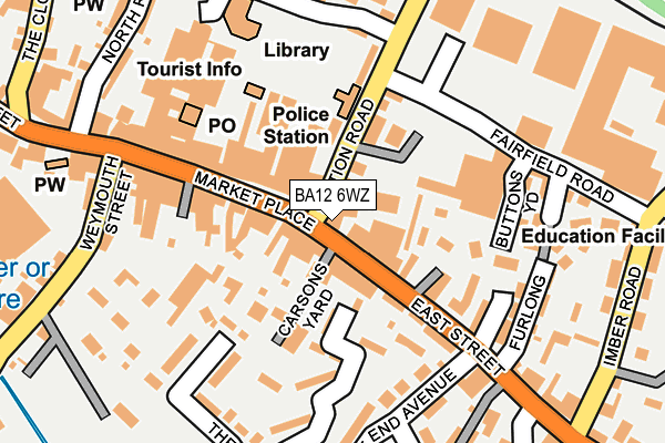 BA12 6WZ map - OS OpenMap – Local (Ordnance Survey)