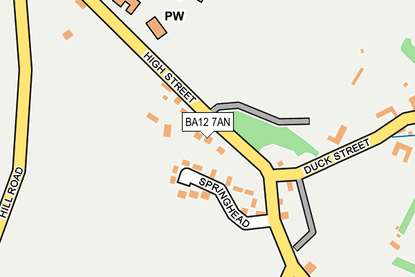 BA12 7AN map - OS OpenMap – Local (Ordnance Survey)