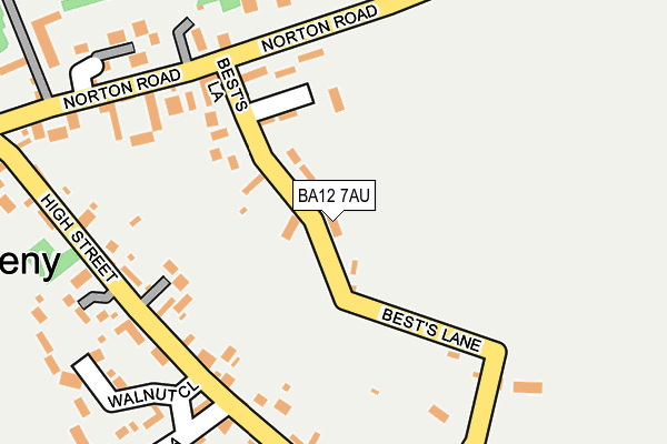 BA12 7AU map - OS OpenMap – Local (Ordnance Survey)