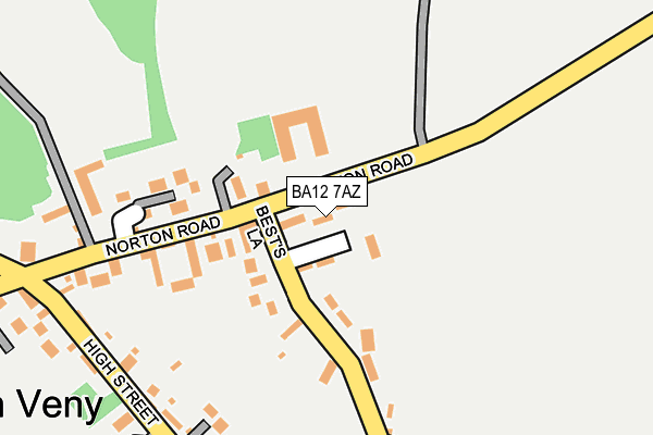 BA12 7AZ map - OS OpenMap – Local (Ordnance Survey)