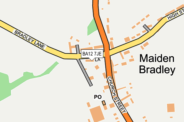 BA12 7JE map - OS OpenMap – Local (Ordnance Survey)