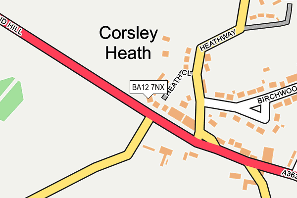 BA12 7NX map - OS OpenMap – Local (Ordnance Survey)